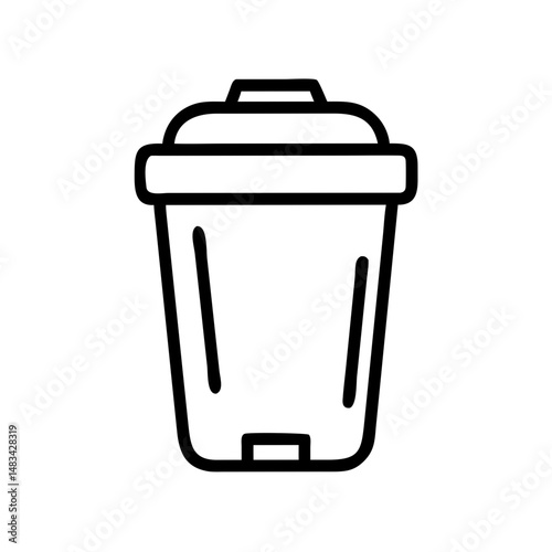 Trash Can Delete Icon Representing File Removal, Data Deletion, and Digital Cleanup Action