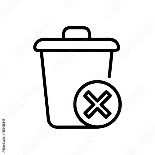 Trash Can Delete Icon Representing File Removal, Data Deletion, and Digital Cleanup Action