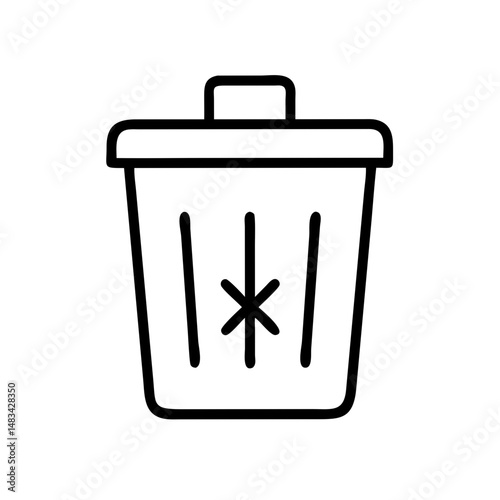 Trash Can Delete Icon Representing Data Removal, File Deletion, and Digital Cleanup Functionality