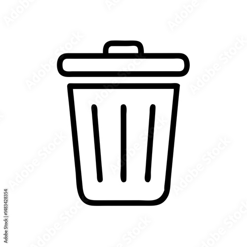Trash Can Delete Icon Representing Data Removal, File Deletion, and Digital Cleanup Functionality