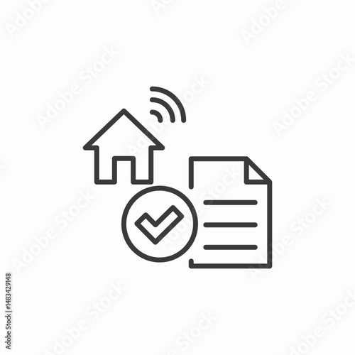 remote work approval icon sign vector