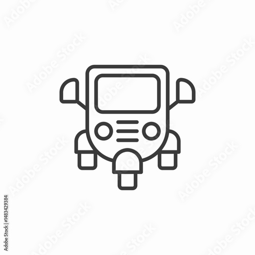 rickshaw three wheeled vehicle icon sign vector