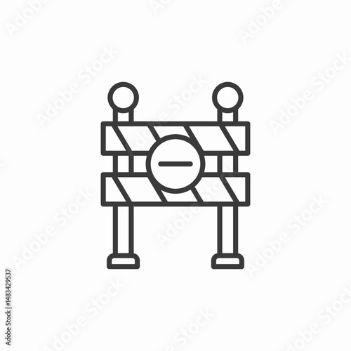 road block safety icon sign vector