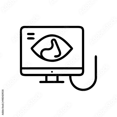 Ultrasound Monitor Icon Representing Prenatal Checkup, Fetal Imaging, and Medical Diagnostic Scanning