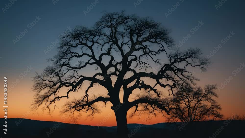Leafless oak tree in winter Leafless oak tree in winter