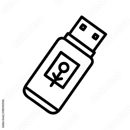 USB Flash Drive Icon Representing Portable Storage Device, Data Transfer, and External Memory Solution