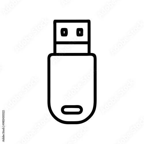 USB Flash Drive Icon Representing Portable Storage Device, Data Transfer, and External Memory Solution