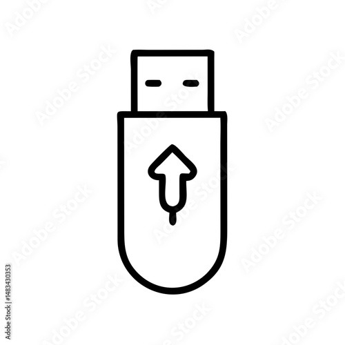 USB Flash Drive Icon Representing Portable Storage Device, Data Transfer, and External Memory Solution
