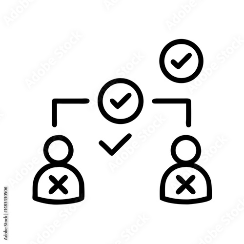 User Connection with Decision Icons Representing Interactive Choice, Social Input, and Network-Based Decision Making