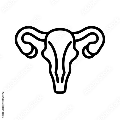 Uterus Icon Representing Reproductive Health, Female Anatomy, and Fertility Awareness