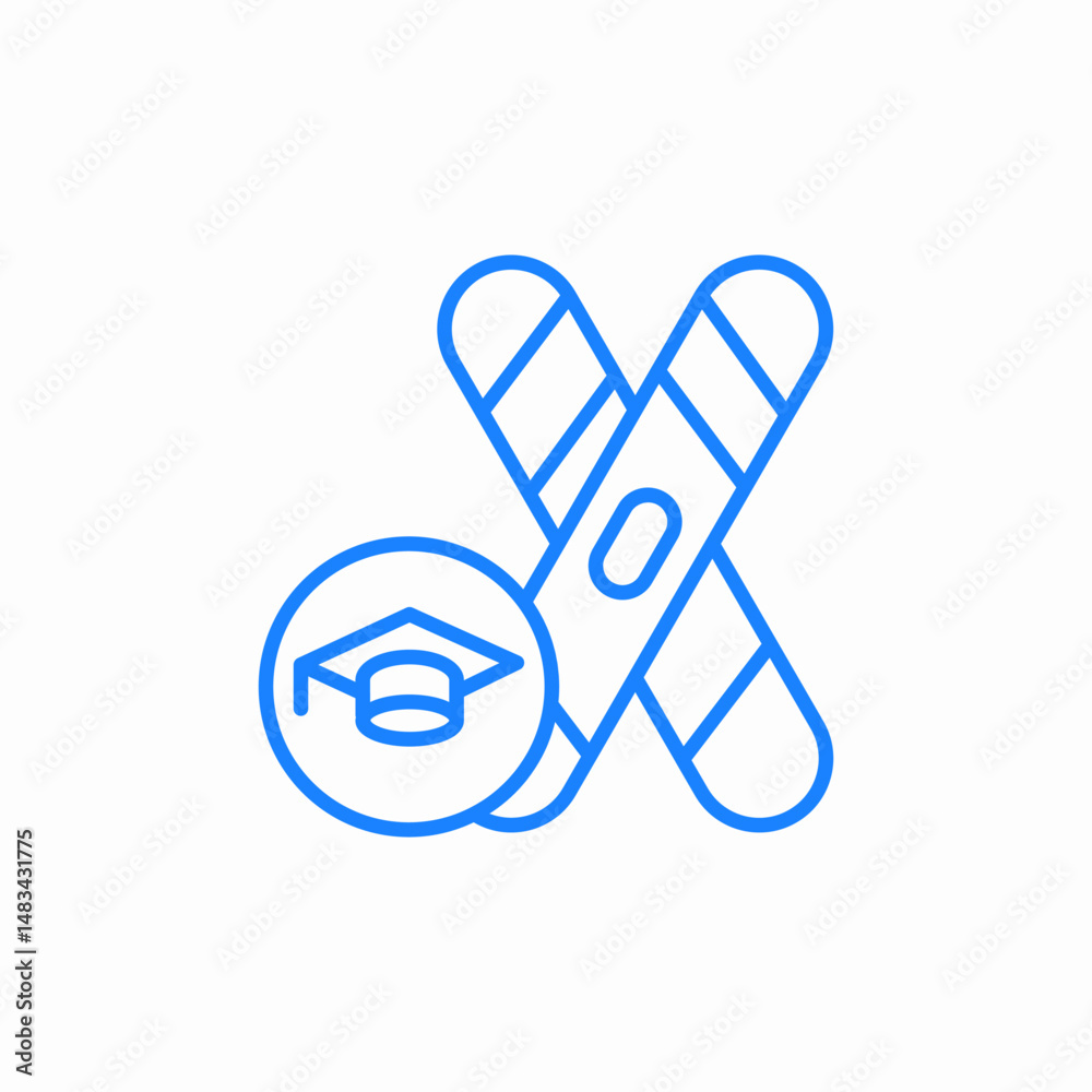 Fototapeta premium ski graduation icon sign vector