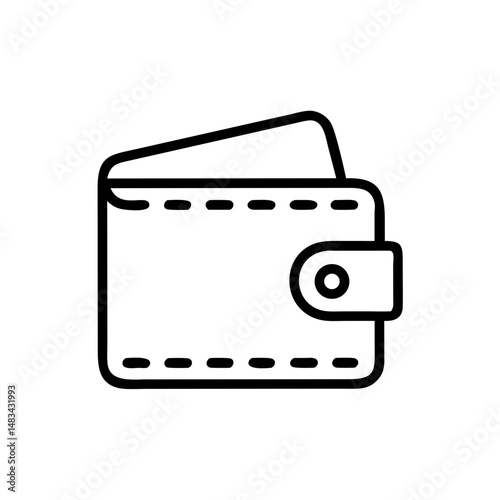 Wallet with Fold Icon Representing Compact Money Holder, Personal Finance Organizer, and Currency Storage