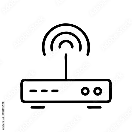 Wi-Fi Router Icon Representing Office Network Connectivity and Wireless Internet Access Device