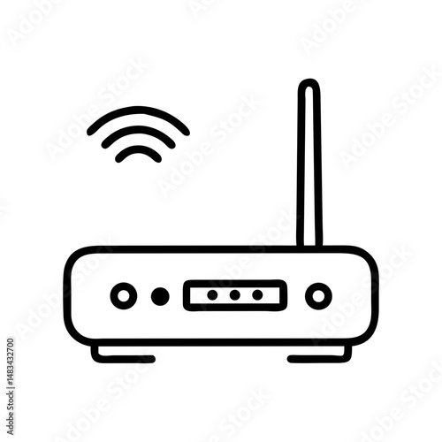 Wireless Router Device Icon Representing Wi-Fi Network and Internet Connectivity