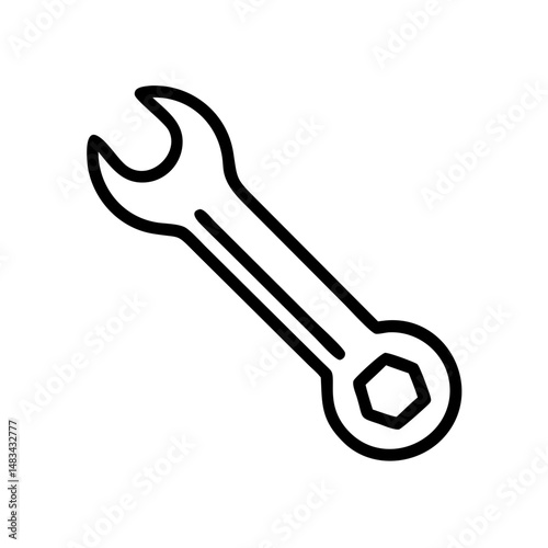 Wrench Tool Icon Representing Repair, Maintenance, and Mechanical Work