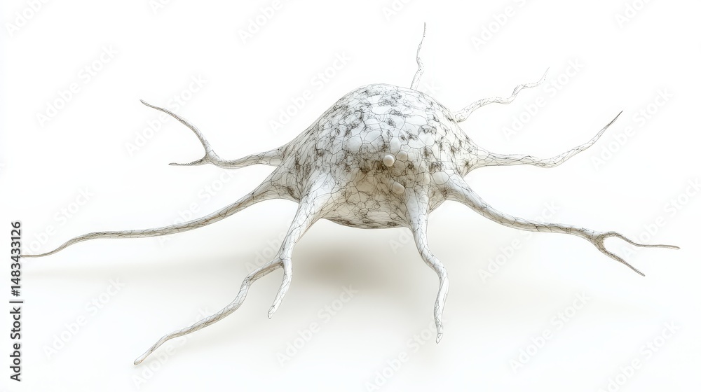 Fototapeta premium Detailed illustration of a neuron cell structure.
