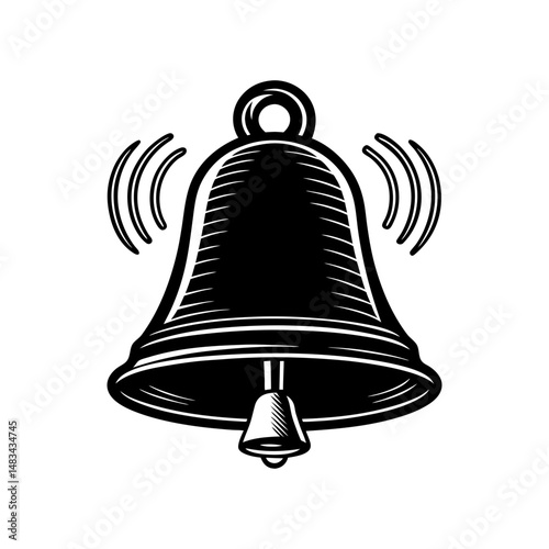 bell with ringing sound lines