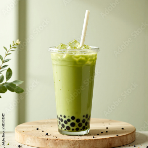 banana smoothie with kiwi and mint