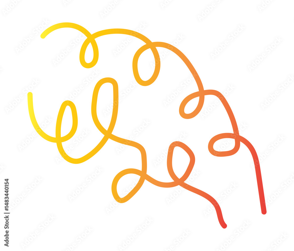 Fototapeta premium Abstract illustration of three gradient colored squiggly lines on a white background design element