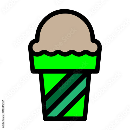 Green Ice Cream Icon