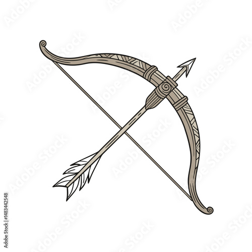 Arrow and bow vector