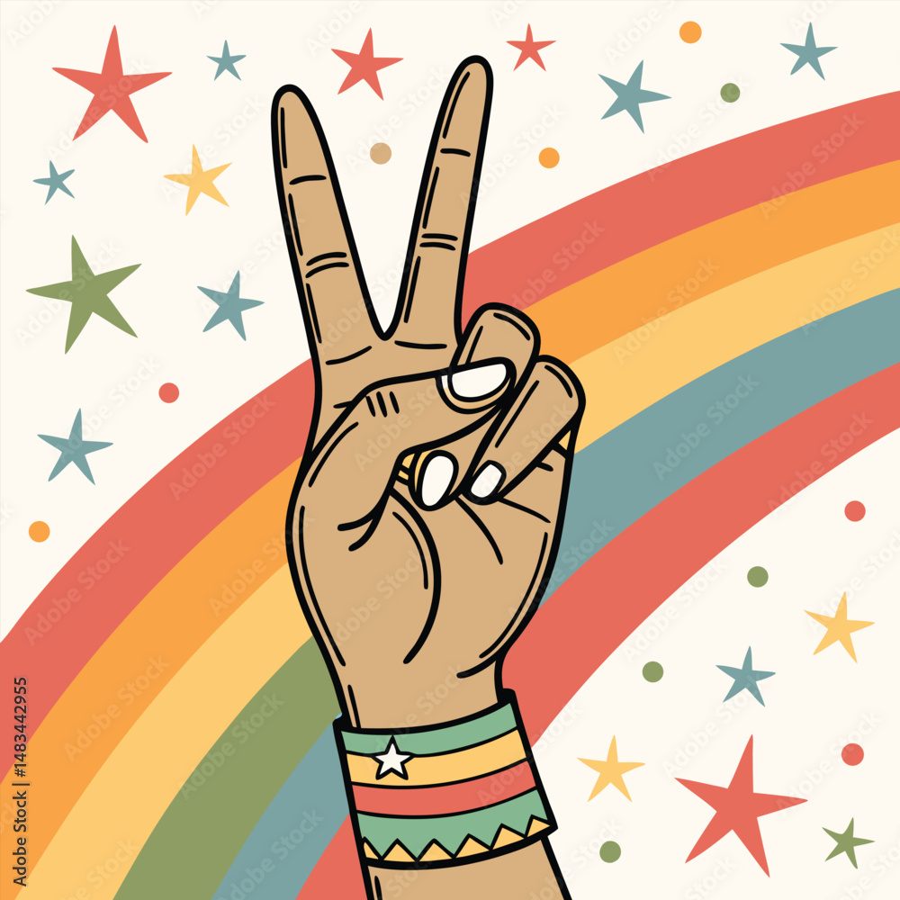 Fototapeta premium peace sign with various colours