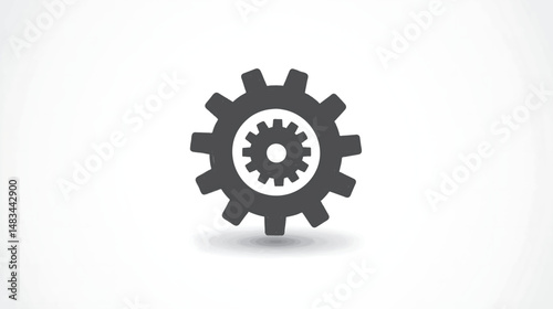 Gear Icon Mechanics Industry Teamwork Machine Engineering Technology Design Symbol