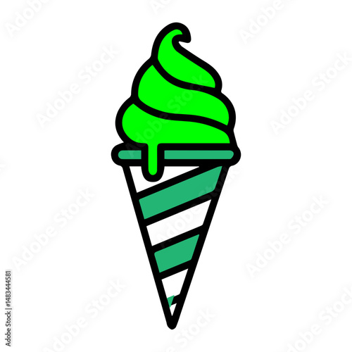 Green Ice Cream Icon