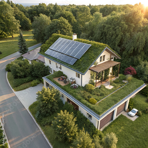 solar panels on the roof of house