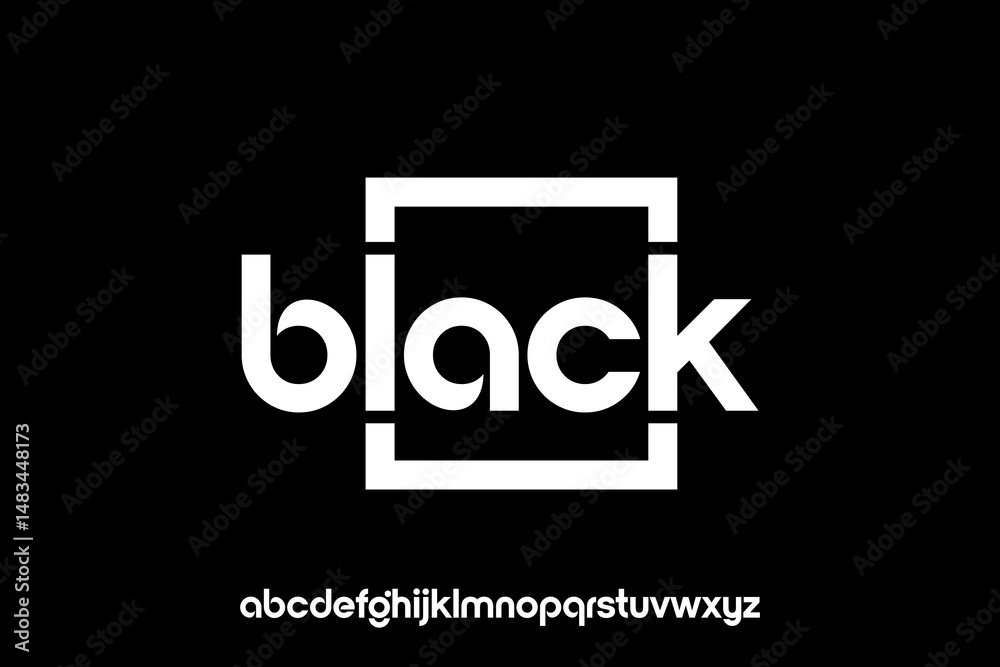 Fototapeta premium word of black . modern minimalist clean alphabet font. lowercase bold typography vector illustration design 