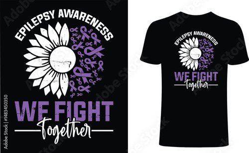 Epilepsy awareness we fight together t shirt design. Unisex Cancer t-shirt design, Cancer vector typography t-shirt design. Cancer T-Shirts Amazon.