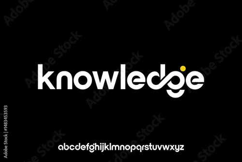 word of knowledge . modern minimalist clean alphabet font. lowercase bold typography vector illustration design