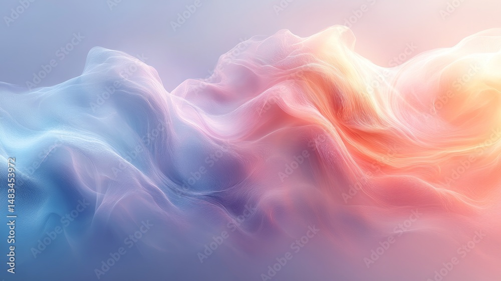 Obraz premium Abstract swirling shapes of soft pastel colors.