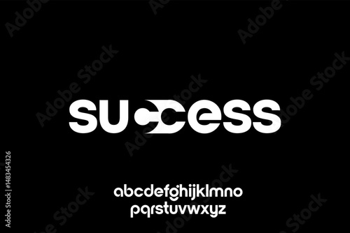 word of success for business . modern minimalist clean alphabet font. lowercase bold typography vector illustration design