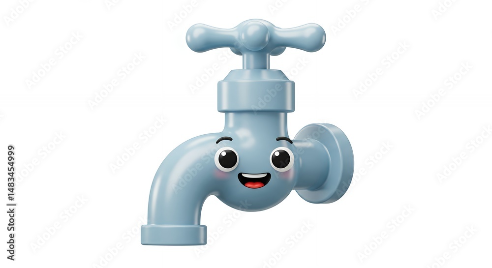 Cute cartoon faucet illustration Cute cartoon faucet illustration