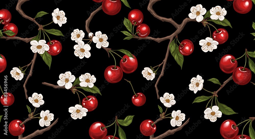 custom made wallpaper toronto digitalMidnight Bloom & Crimson Jewels