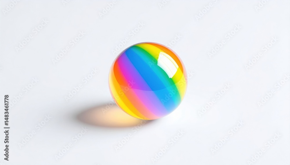 Rainbow Sphere On White Background Rainbow Sphere On White Background