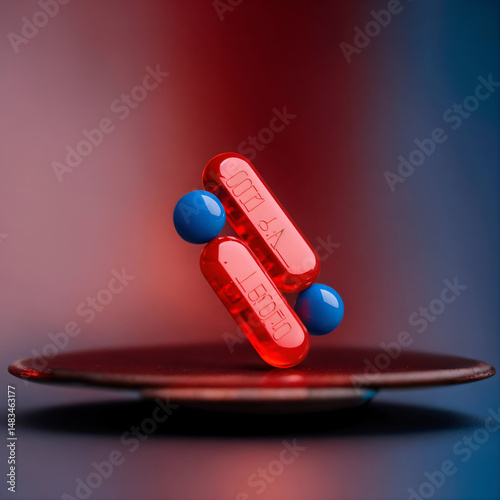 red pills on a table