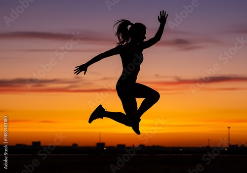 Wallpaper Mural Sunset Leap of Joy AI Generated Torontodigital.ca