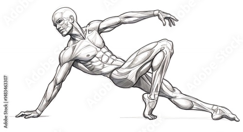 Male figure anatomy drawing