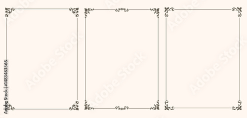 Simple frames with swirls in vintage style