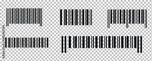 Collection of bard code symbol vector illustration isolated on transparent background 