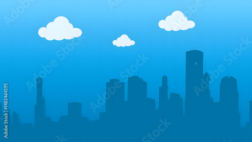 city skyline with clouds