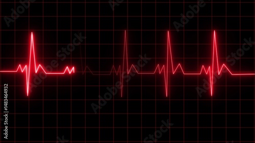 Abstract heartbeat and pulse rate signal icon