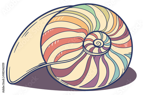 109 seashell, rainbow colors, iridescent, detailed, hyperrealistic, glossy, smooth surface, natural lighting, high contrast, studio shot, seamless background