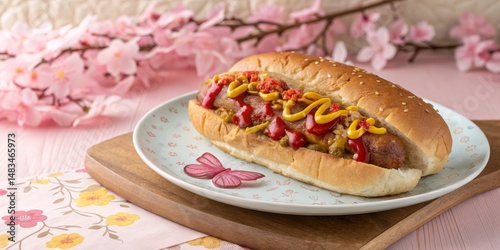 Delicious Hot Dog on Pastel...