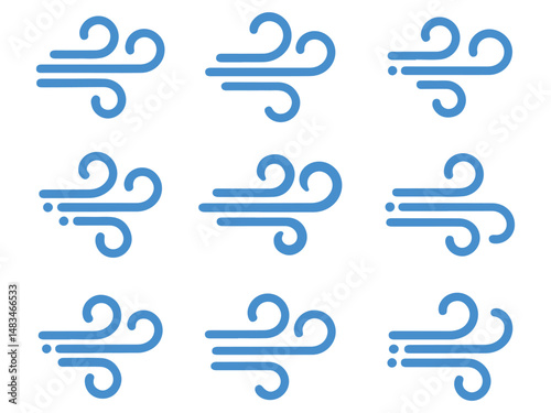 Collection of wind icon set vector illustration on white background 
