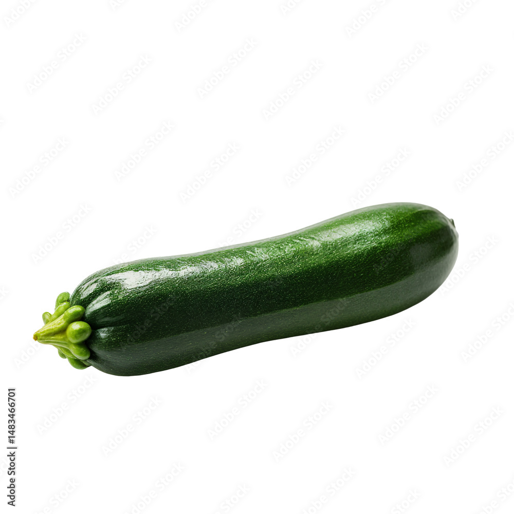 A single green zucchini A single green zucchini