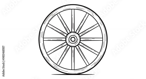 Vintage wagon wheel illustration