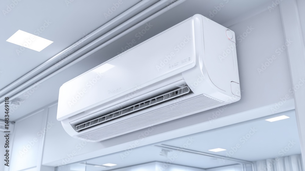 Modern white ceiling-mounted air conditioner Modern white ceiling-mounted air conditioner